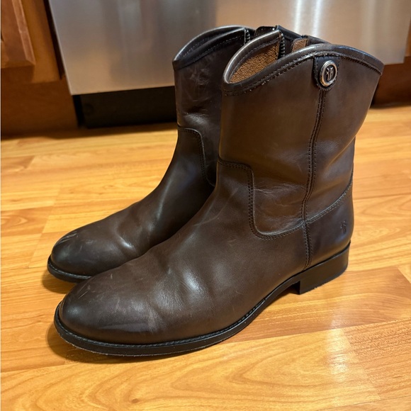 Frye Size 8.5B Dark Brown Women's Melissa  Leather Boots - Picture 8 of 12